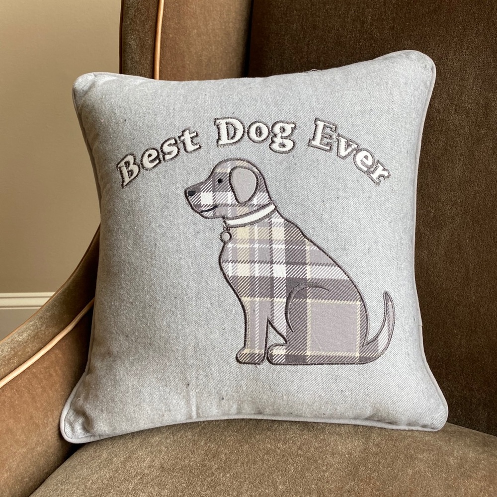 Best Dog Ever Plaid Pillow